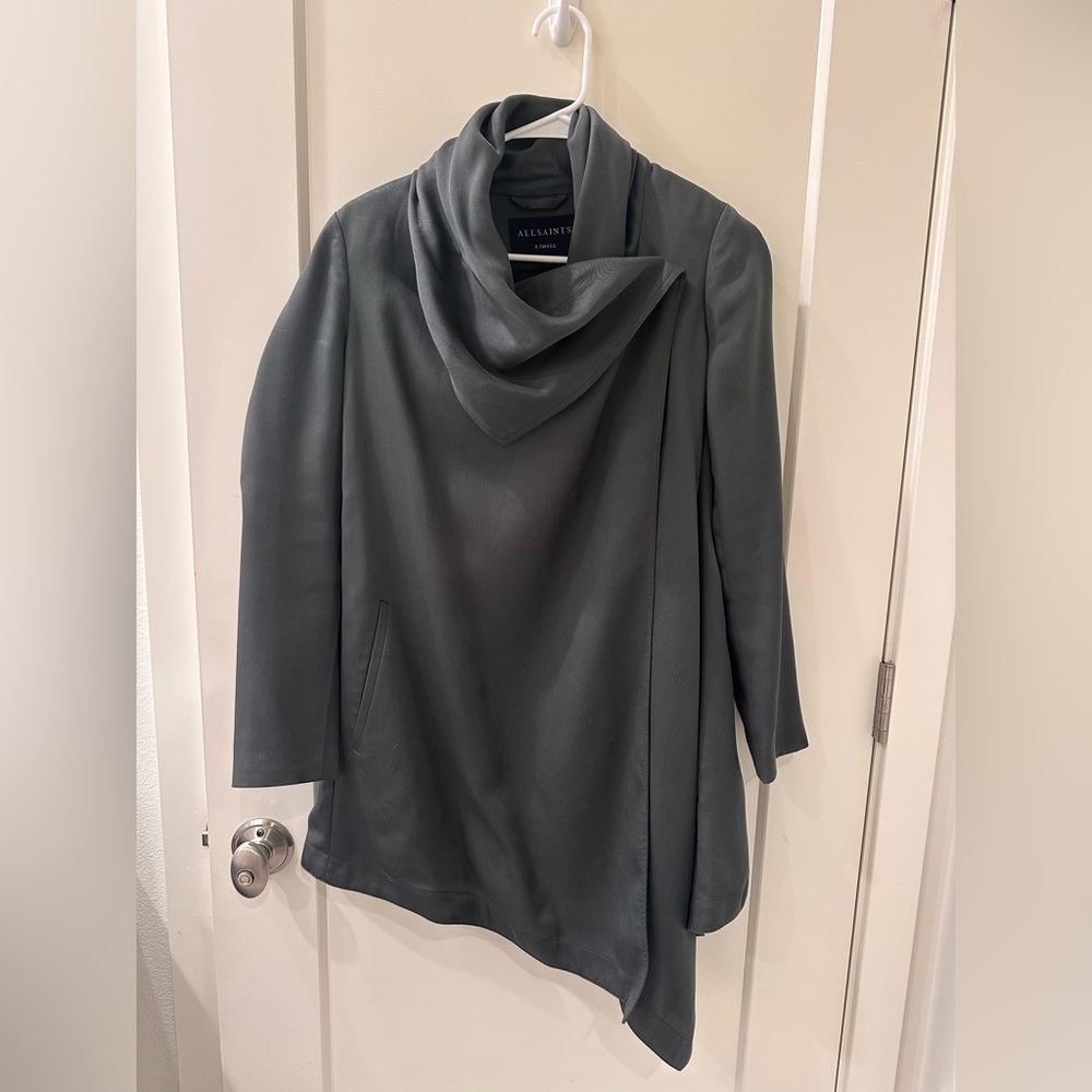 All saints grey draped monument jacket - XS
